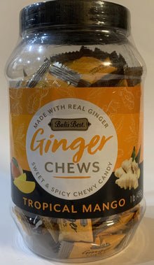 Wholesale Bali's Best Tropical Mango Ginger Chews Candy Jar 1 lb Bag- Bulk