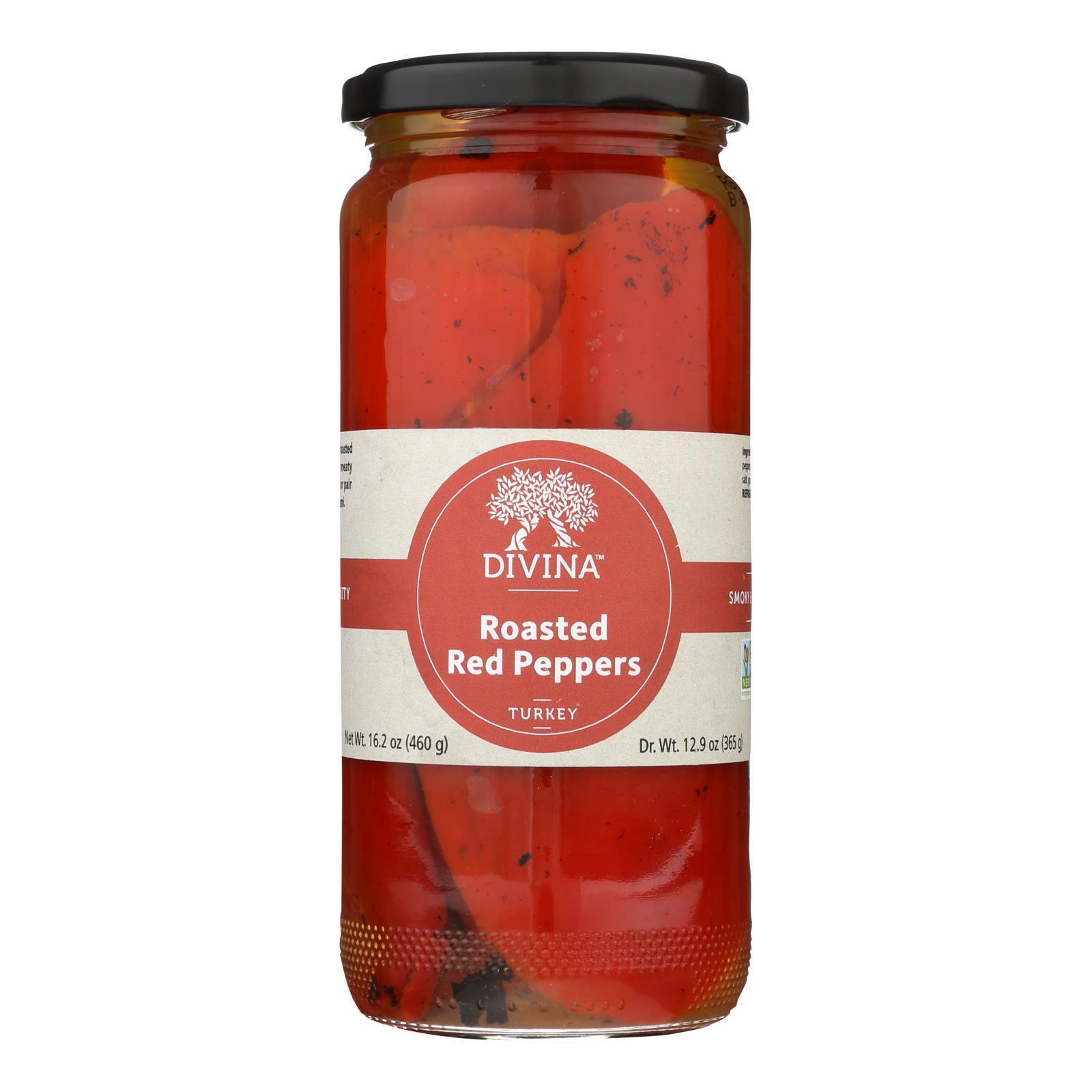 Divina Roasted Sweet Red Peppers 13oz 6ct