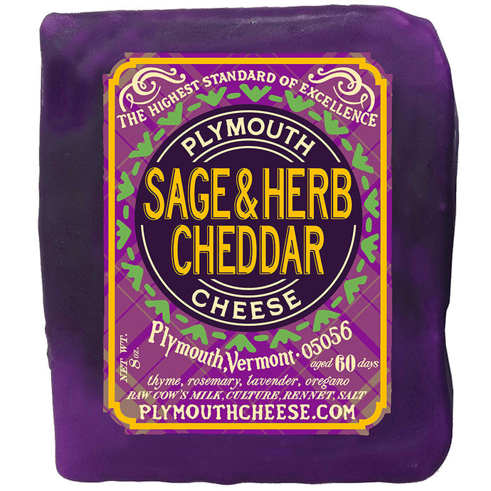 Plymouth Artisan Cheese Sage & Herbs Cheddar 8oz 12ct