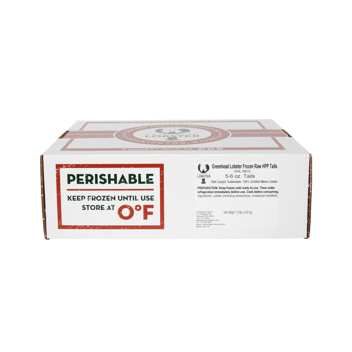Wholesale Greenhead Lobster Frozen Lobster Tails 5-6 Oz Box- Bulk