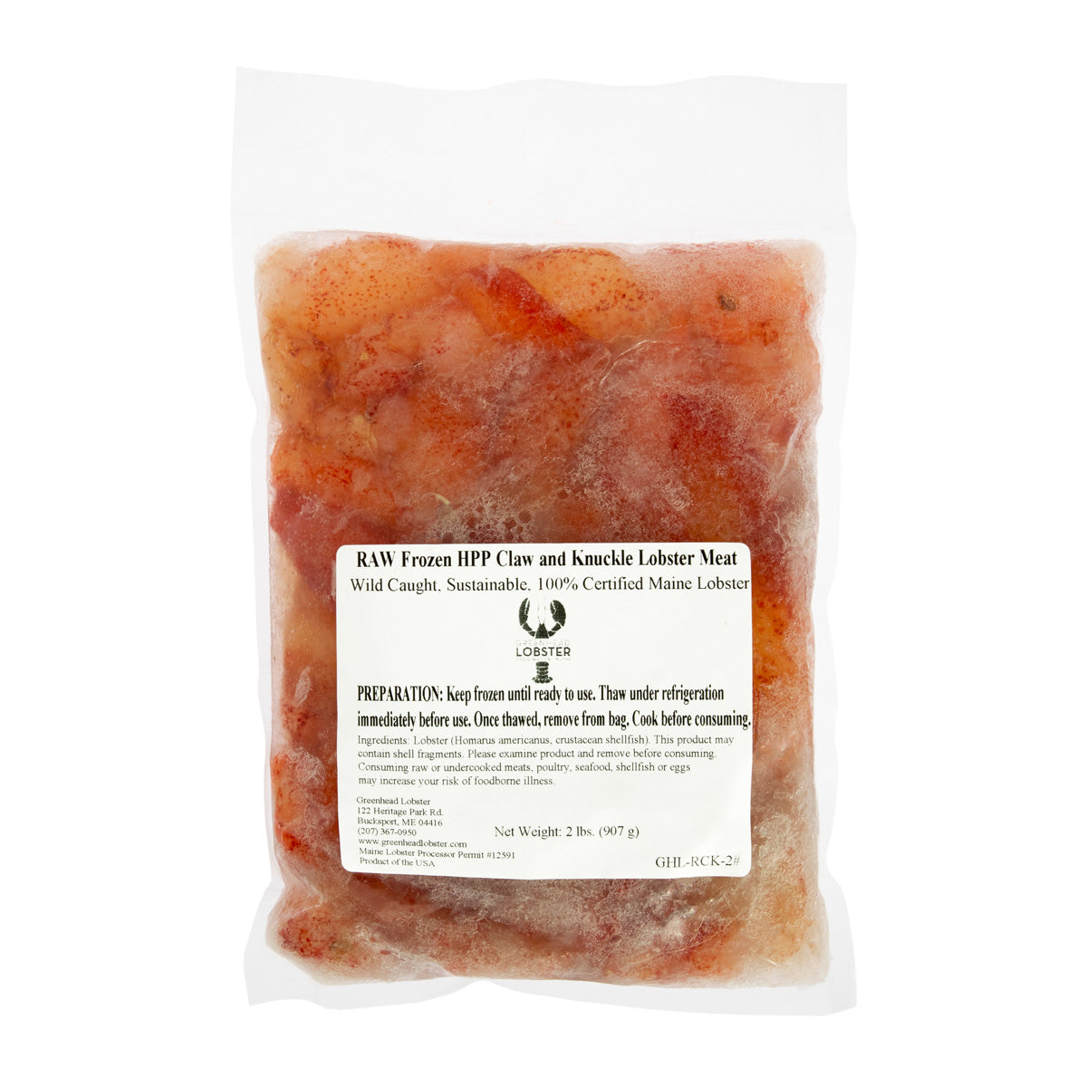 Wholesale Greenhead Lobster Frozen Raw Lobster Claw & Knuckle Meat- Bulk