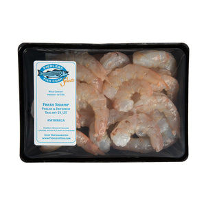 Wholesale Pierless Fish Wild Caught Peeled & Deveined Shrimp 21-25-1 LB Bulk