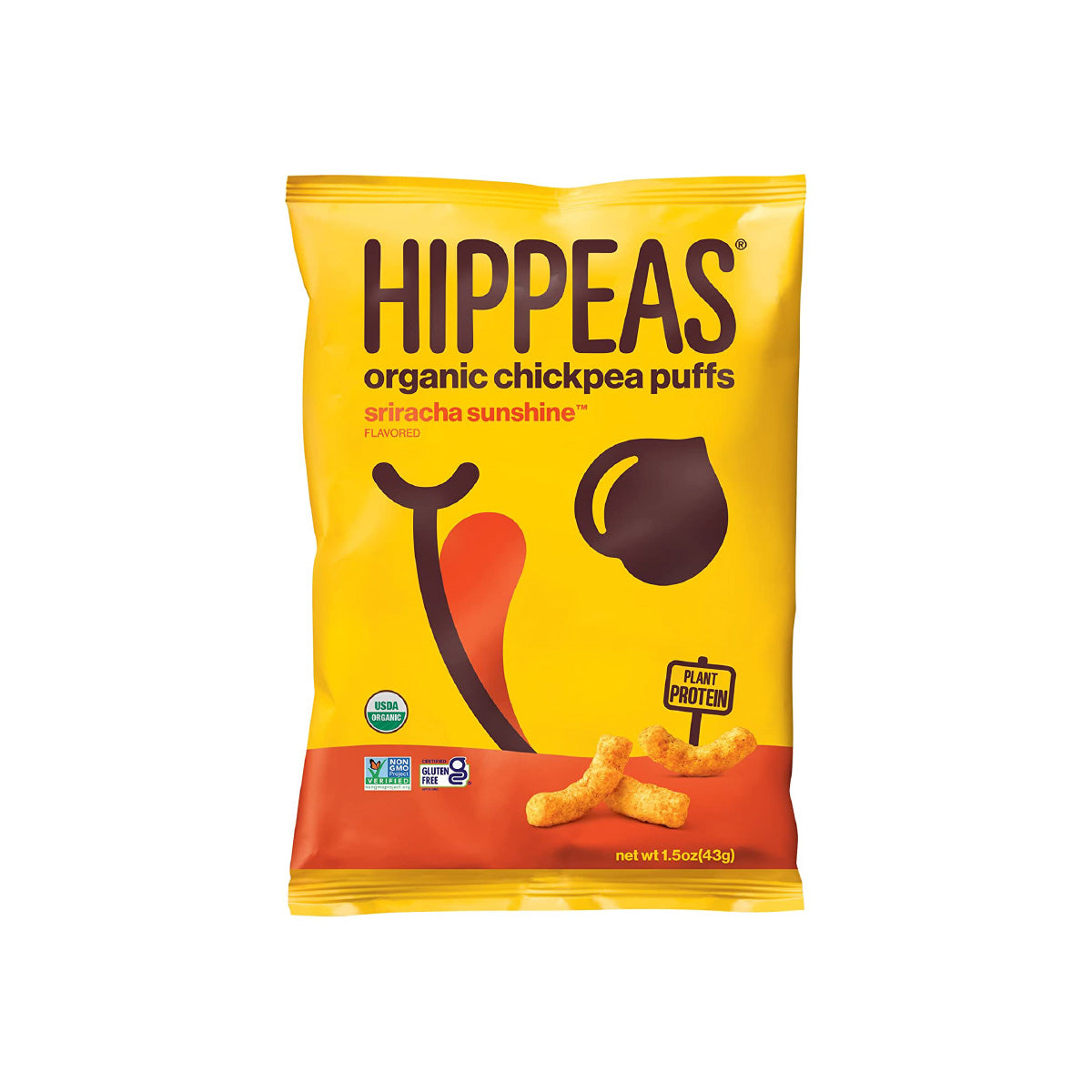 Hippeas Organic Sriracha Chickpea Puffs 1.5oz 12ct