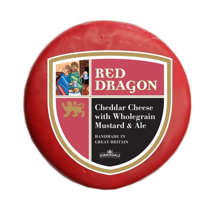 Wholesale Somerdale Red Dragon Cheddar Wheel cheese 4.96 LB-2ct Case Bulk