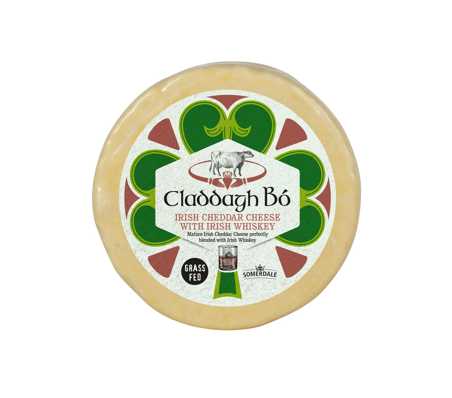 Wholesale Somerdale Claddagh Bó Irish Cheddar Cheese with Irish Whiskey 5.3 LB- Bulk
