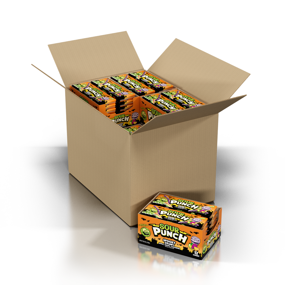 Sour Punch Spooky Straws 3.2Oz Trays