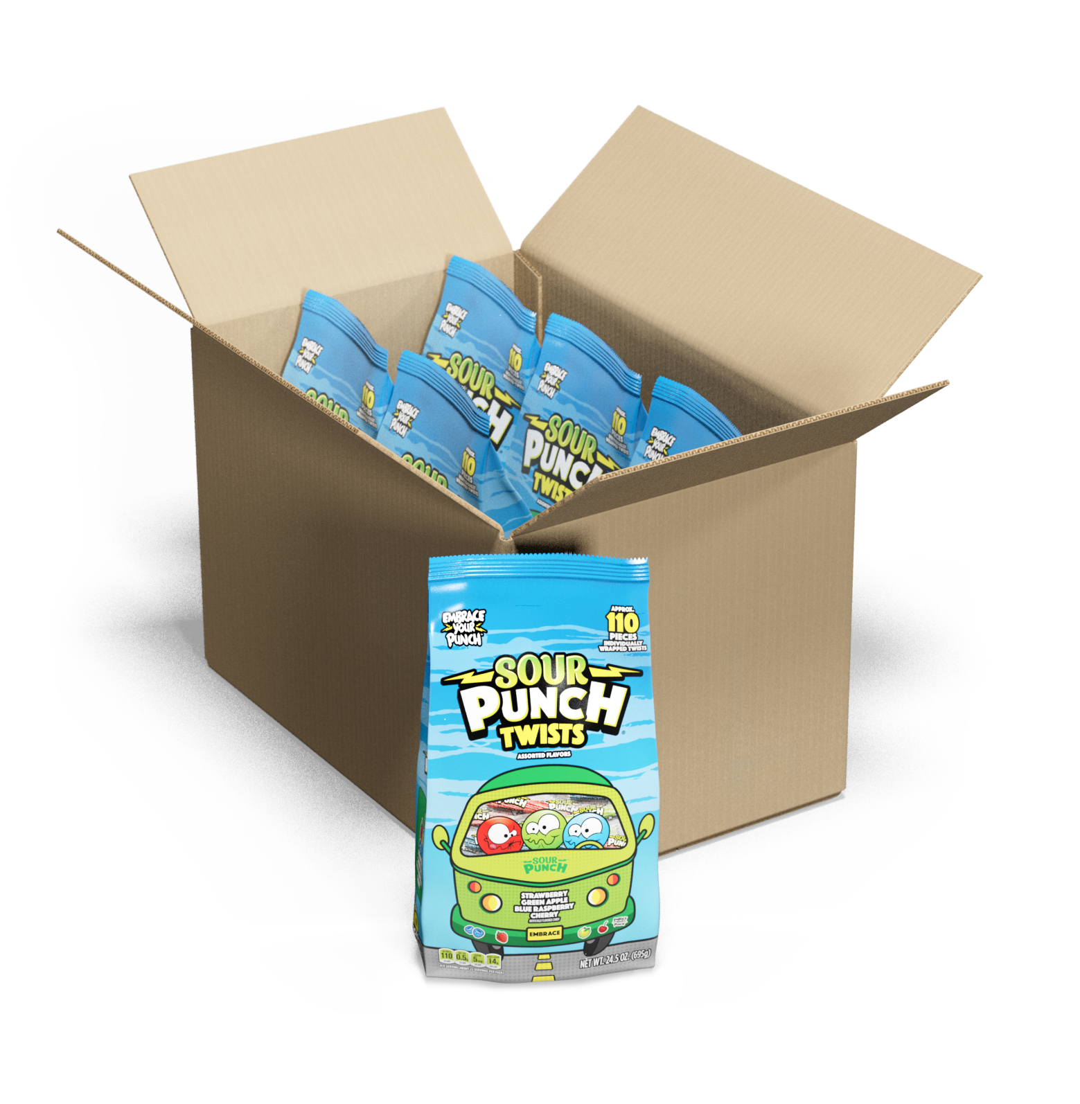 Sour Punch SOUR PUNCH® Individually Wrapped Twists Assorted Flavors 24.5oz Bags