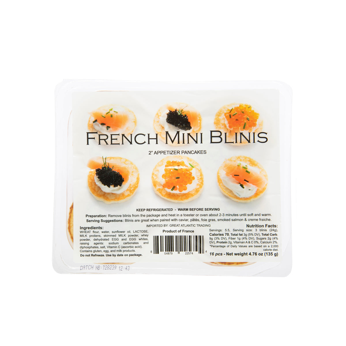 Wholesale Caviar Star Frozen Mini Blinis for Caviar 4 OZ- Bulk