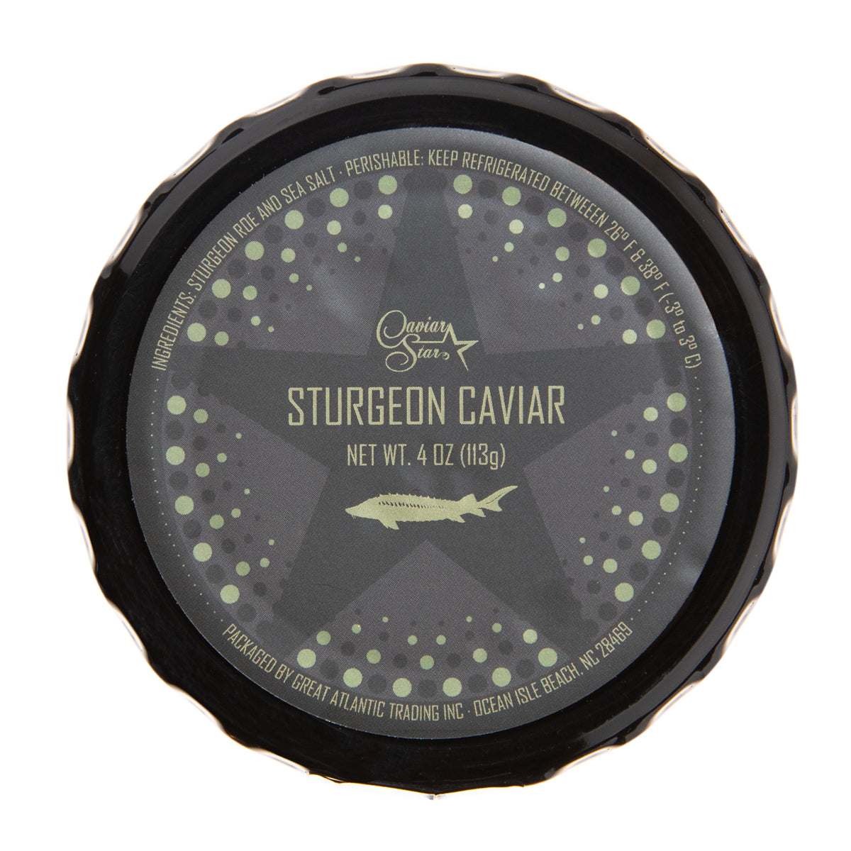Wholesale Caviar Star Amber Kaluga Hybrid Sturgeon Caviar 4oz- Bulk