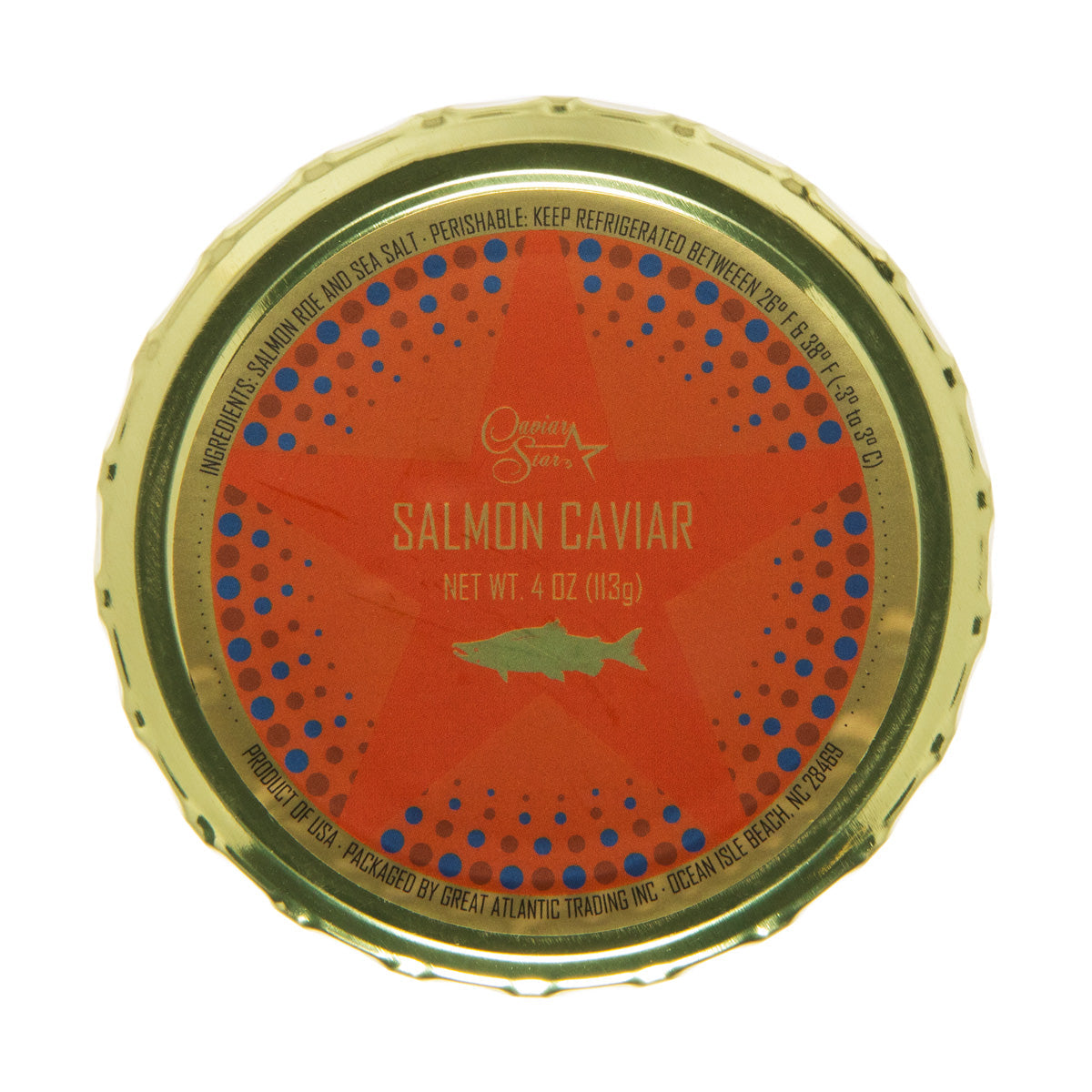 Wholesale Caviar Star American Wild Salmon Roe-4 OZ Bulk