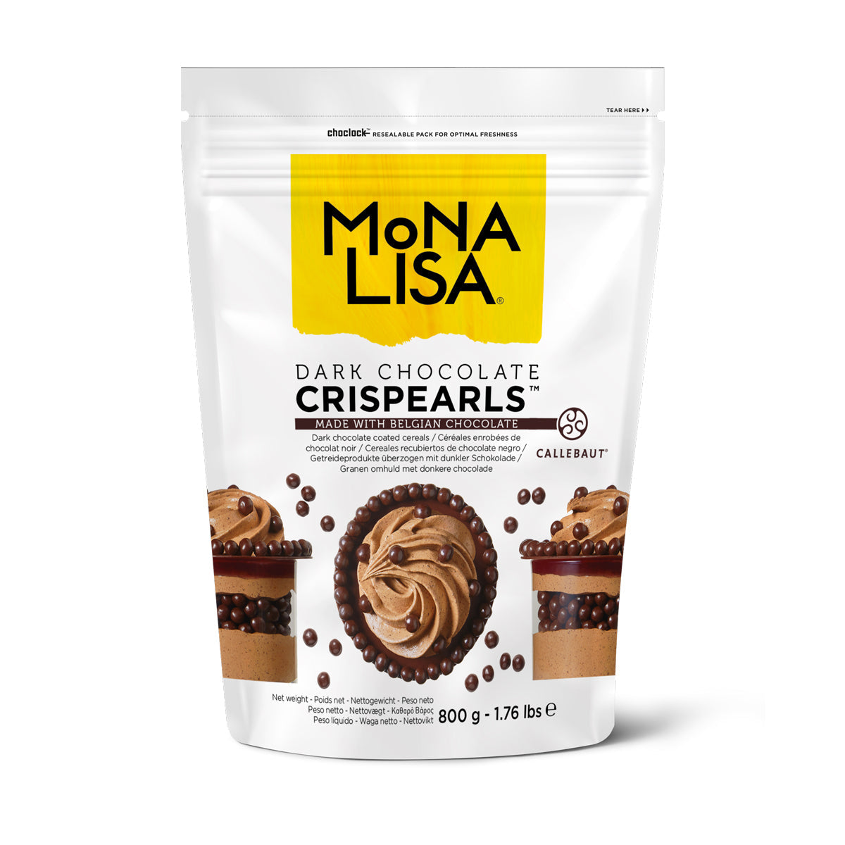 Wholesale Mona Lisa Dark Chocolate Crisp Pearls-800 GR Bulk