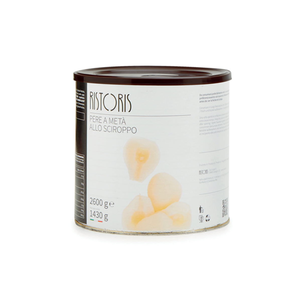Wholesale Ristoris Pear Halves Syrup 2.65 KG- Bulk