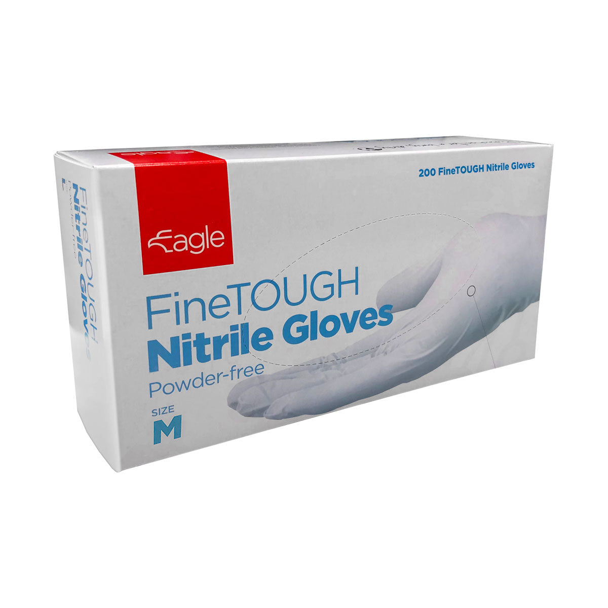 Wholesale Eagle Medium FineTOUGH Powder Free Nitrile White Gloves 200 CT-10ct Case Bulk