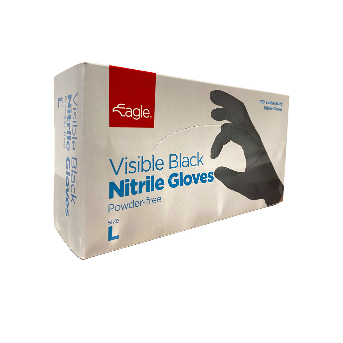 Wholesale Eagle Large Powder Free Nitrile Black Gloves 100 CT- Bulk