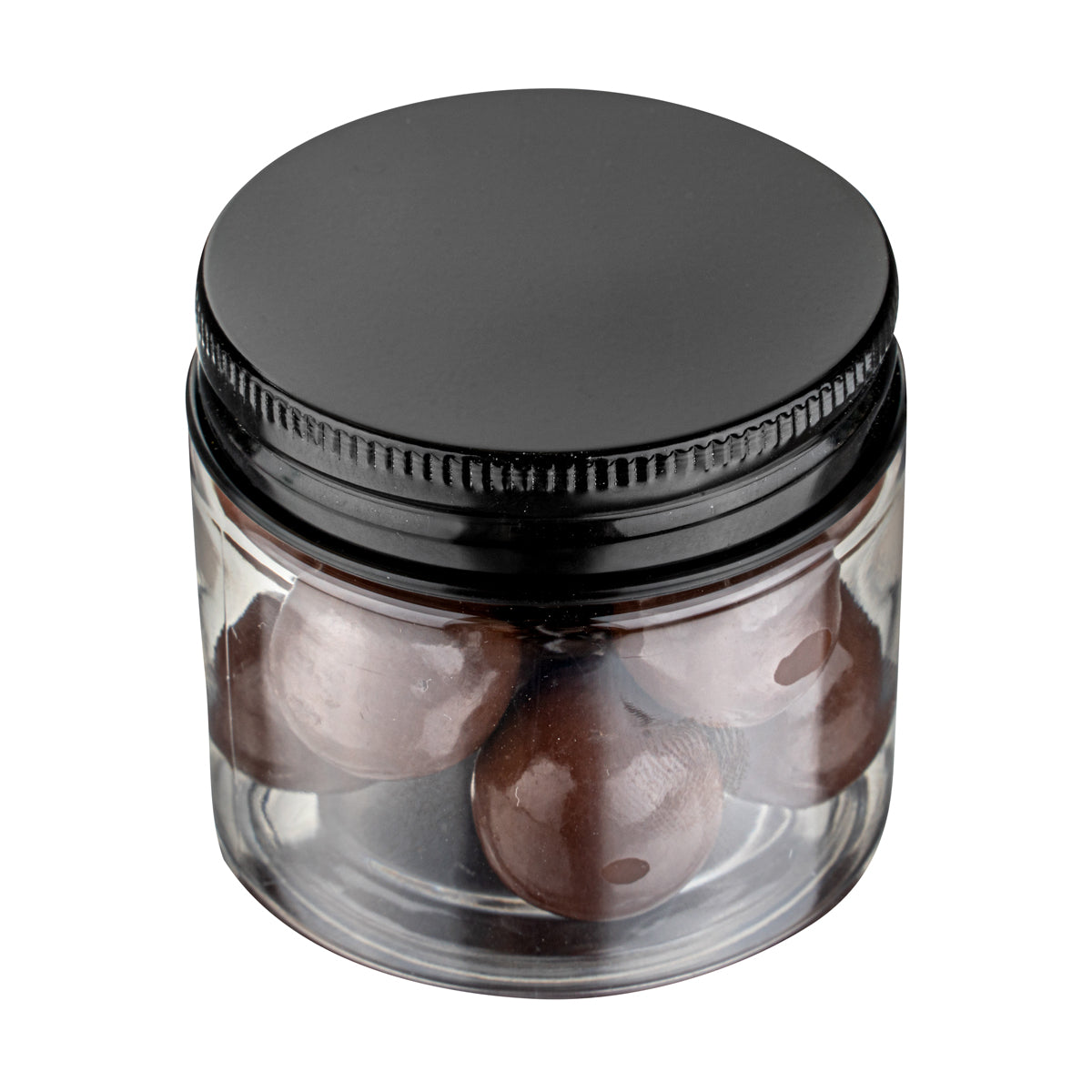 Wholesale Restaurantware 2 oz Round Clear Plastic Jar with Black Aluminum Lid 10 CT-10ct Case Bulk