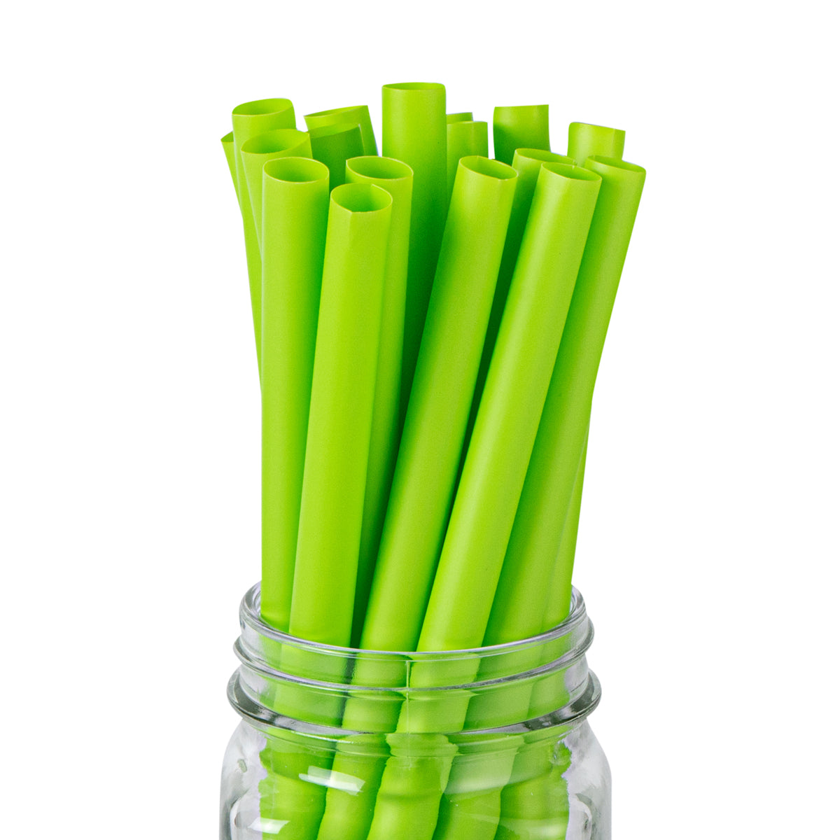 Wholesale Restaurantware Green PLA Plastic / PBAT Plastic Boba Straw - 9in 100 CT- Bulk