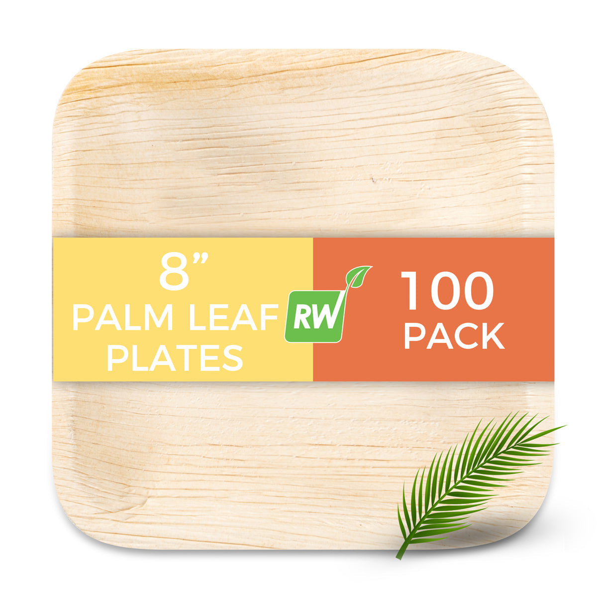 Restaurantware Indo Square Natural Palm Leaf Plate 6in x 6in x 0.5in 25 CT