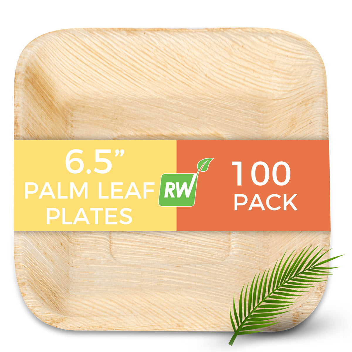 Restaurantware Square Natural Palm Leaf Plate 25 CT