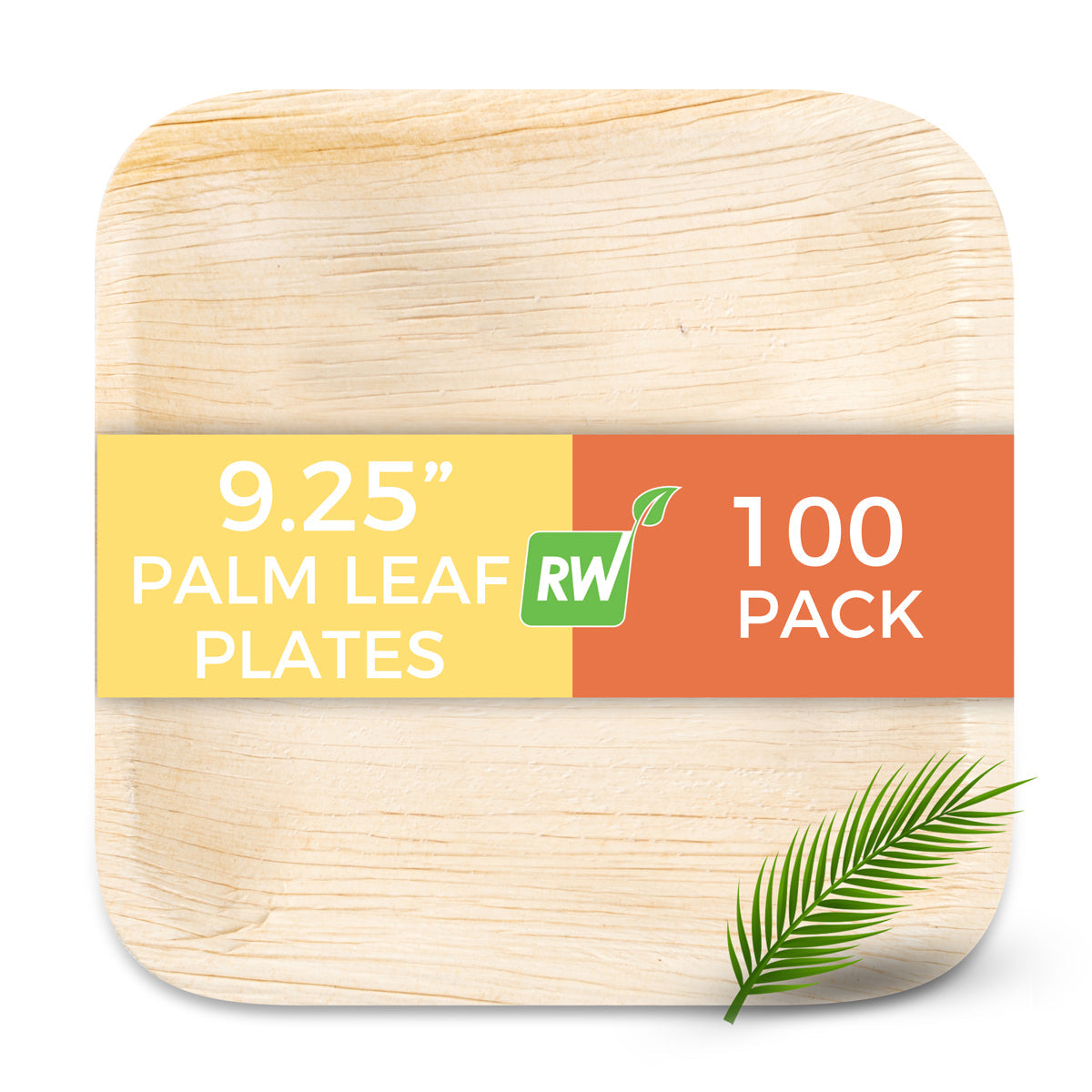 Restaurantware Square Natural Palm Leaf Plate 25 CT