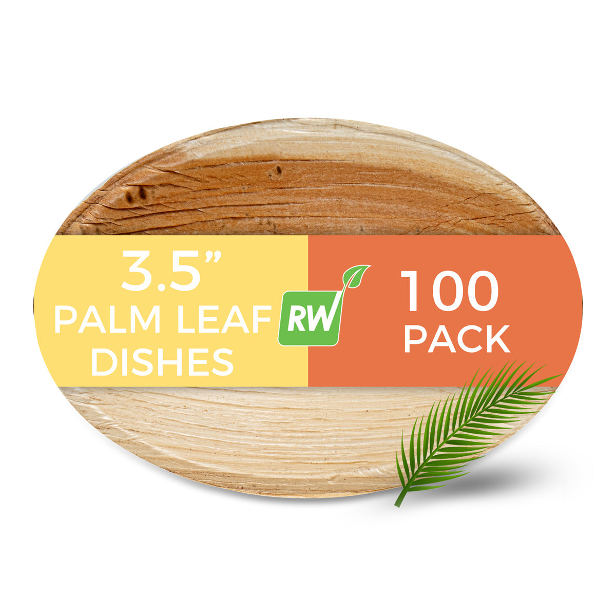 Restaurantware Egg-Shaped Natural Palm Leaf Dish 25 CT