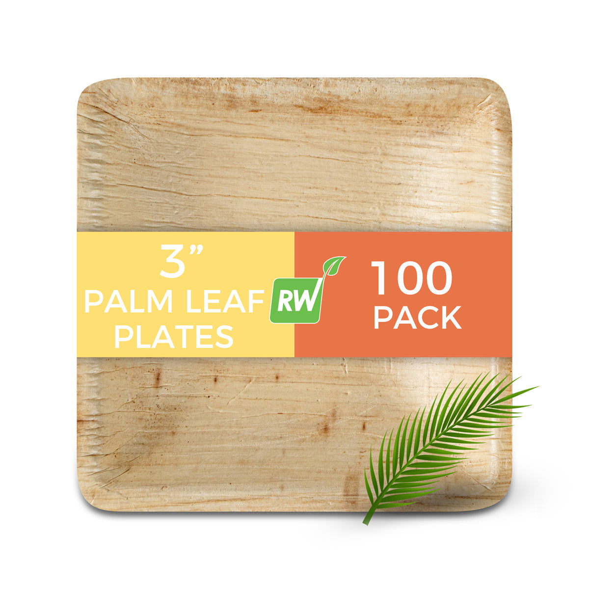 Restaurantware Square Natural Palm Leaf Plate 25 CT