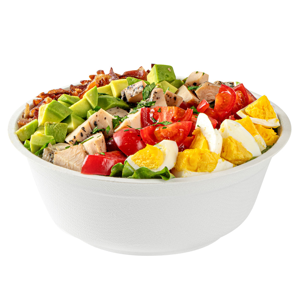 Wholesale Restaurantware 32 oz Round White Sugarcane Salad Bowl- Bulk