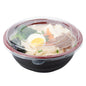 Wholesale Restaurantware 34 oz Round Black & Red Plastic Larg Bowl with Clear Lid 25 CT-8ct Case Bulk