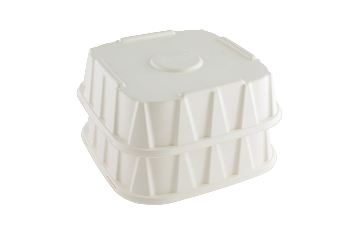 Restaurantware Square White Sugarcane Tray Lid - Fits 16in