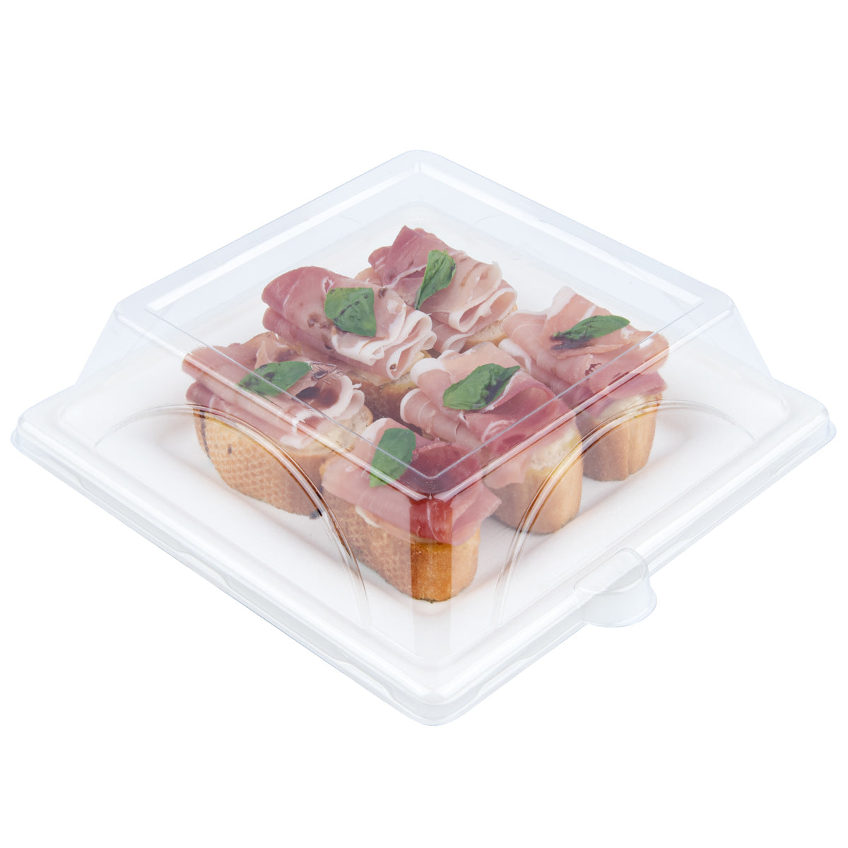 Wholesale Restaurantware Square Clear Plastic Dome Lid - Fits Sugarcane Medium Plate- Bulk