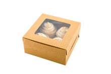 Restaurantware Square Kraft Cupcake Window Box
