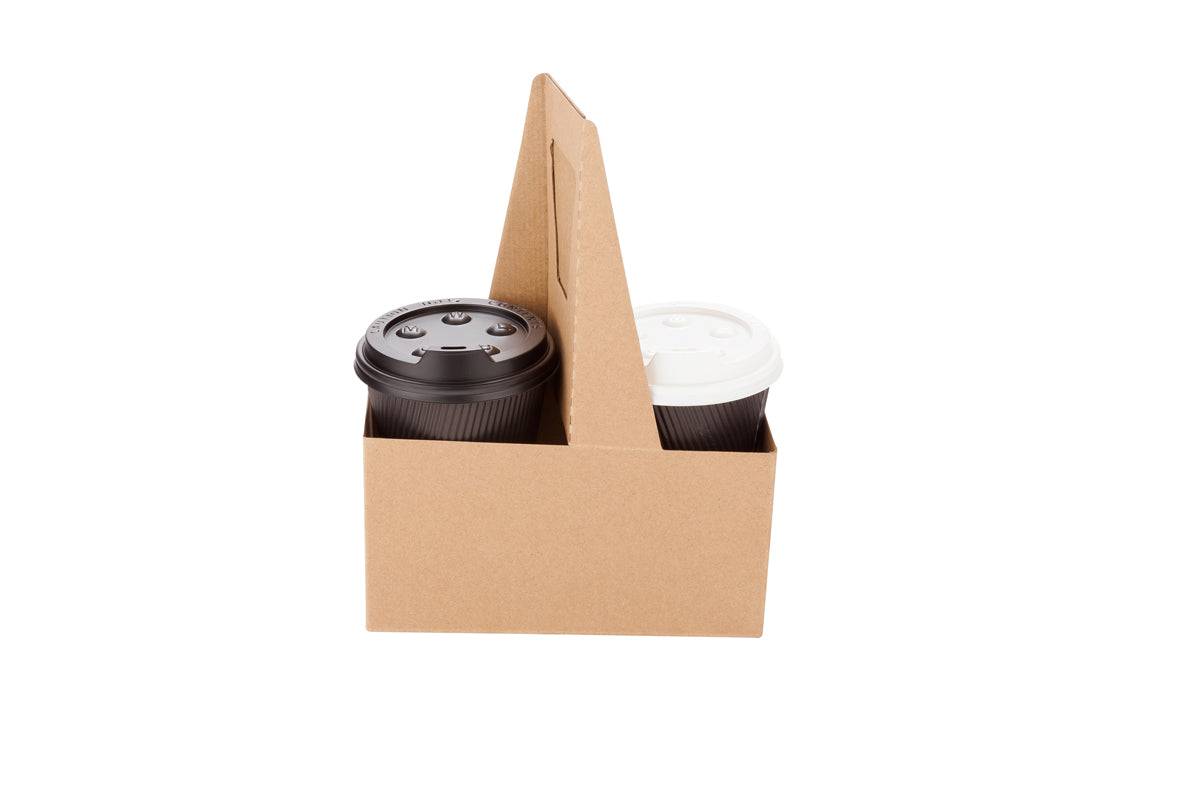 Restaurantware Kraft Paper Altalena Drink Carrier - Fits 2 Cups