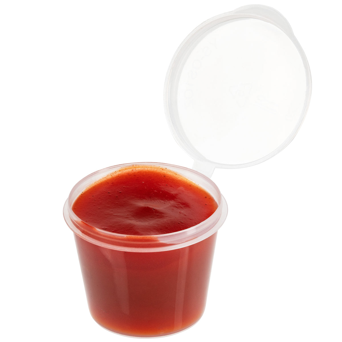 Restaurantware 1 oz Clear Plastic Portion Cup with Hinged Lid 100 CT