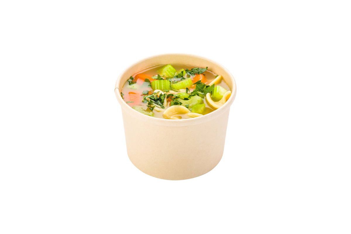 Restaurantware 8 oz Round Bamboo Paper Soup Container 25 CT