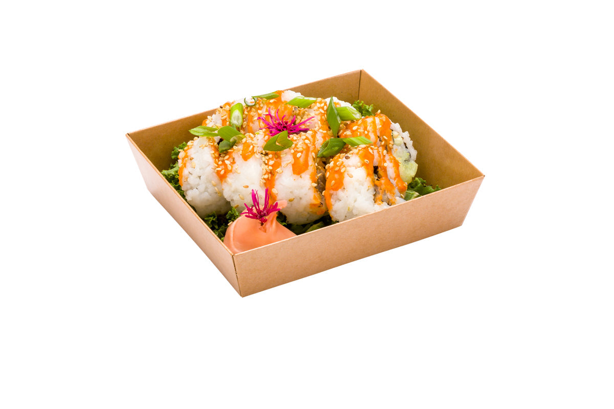 Wholesale Restaurantware Kraft Paper Large Sushi Container 50 CT-2ct Case Bulk