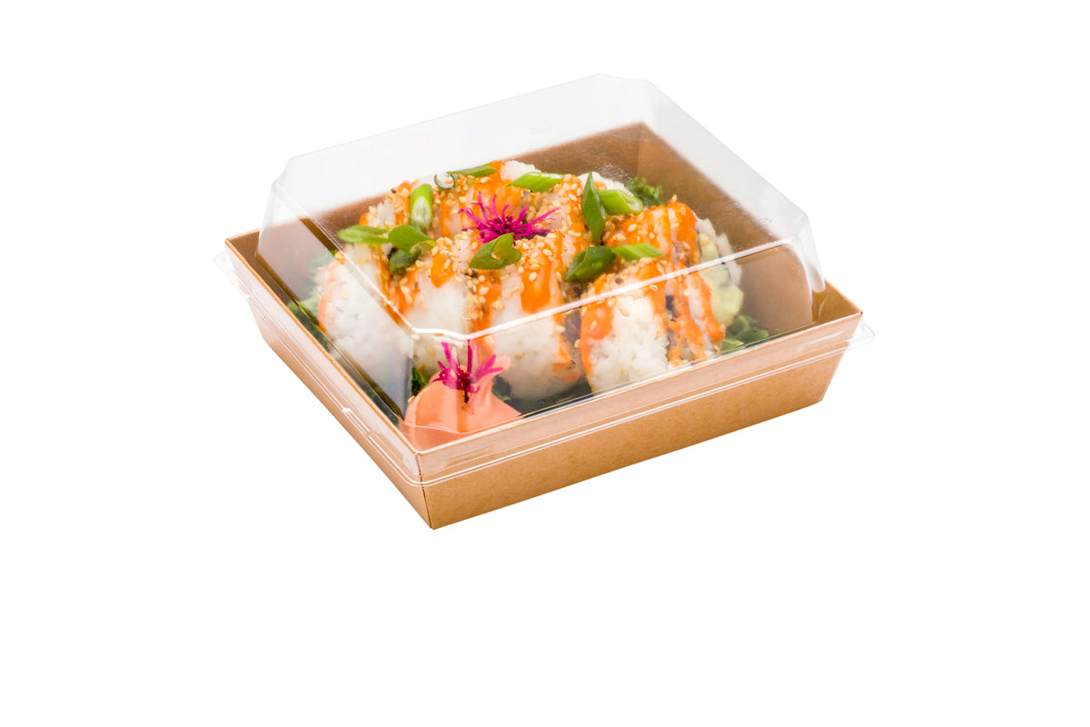 Wholesale Restaurantware Clear Plastic Lid - Fits Large Sushi Container 50 CT-2ct Case Bulk