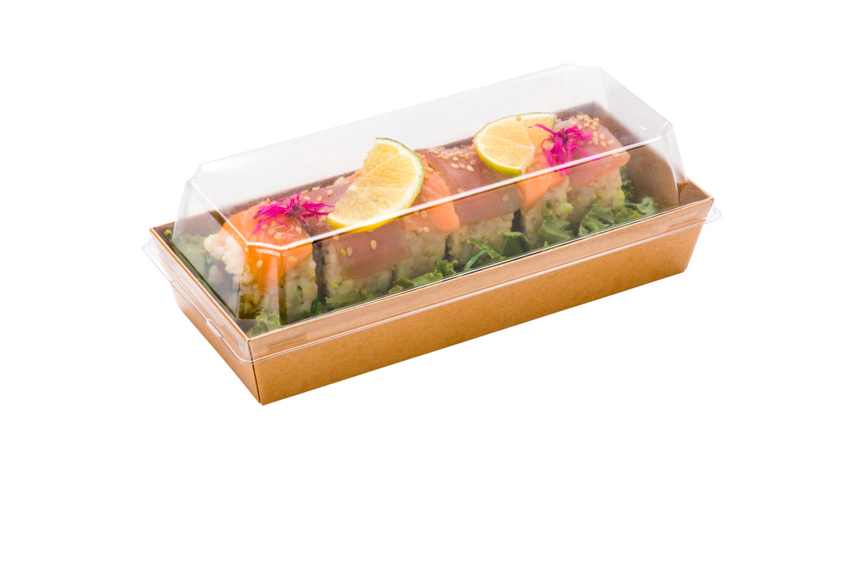 Restaurantware Clear Plastic Lid - Fits Large Sushi Container 50 CT