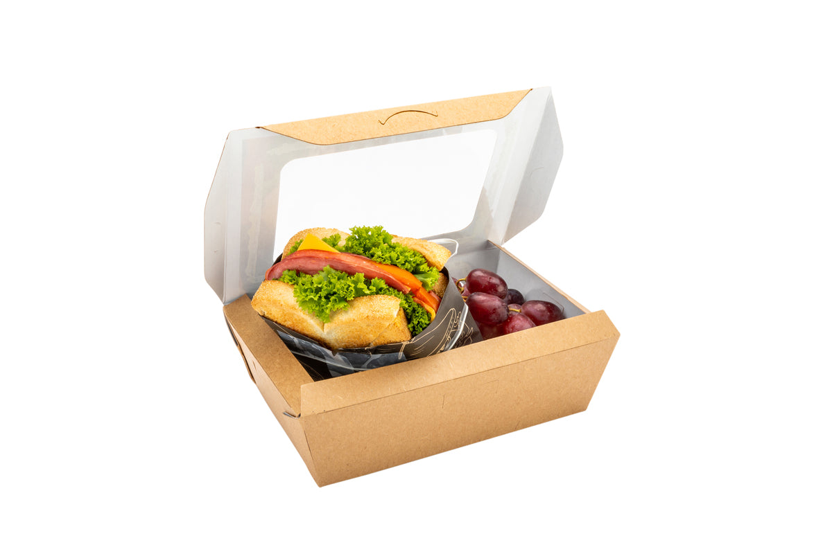 Wholesale Restaurantware 57 oz Rectangle Kraft Paper Extra Large Lunch Box 50 CT-4ct Case Bulk