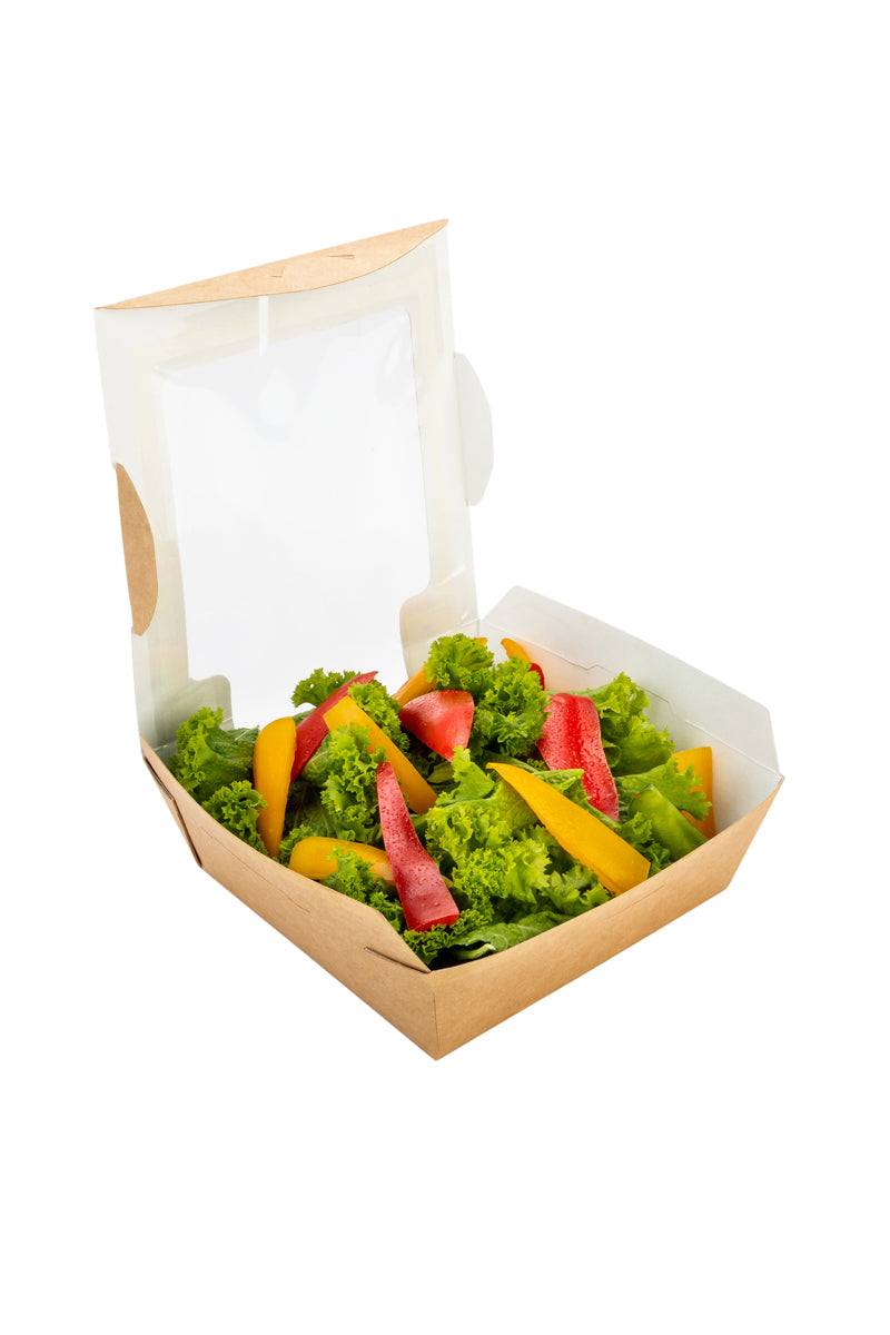 Restaurantware 26 oz Rectangle Kraft Paper Medium Bio Salad Box 50 CT