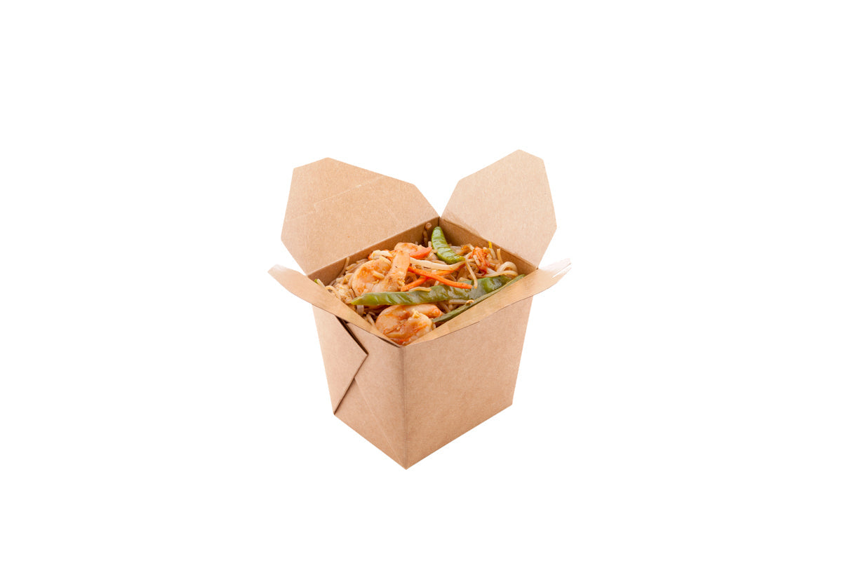 Wholesale Restaurantware 16 oz Square Kraft Paper Noodle Take Out Container 25 CT- Bulk