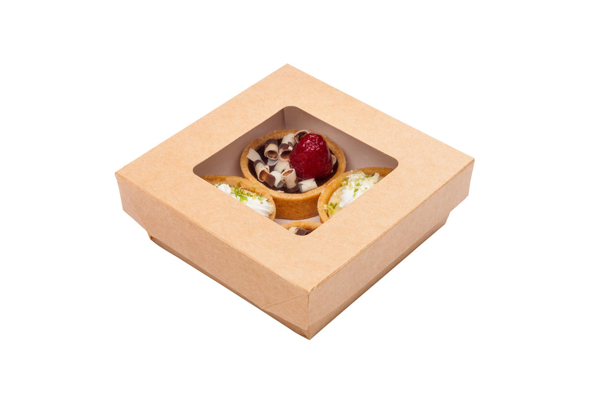 Wholesale Restaurantware 13 oz Square Kraft Paper Small Take Out Container 25 CT-8ct Case Bulk