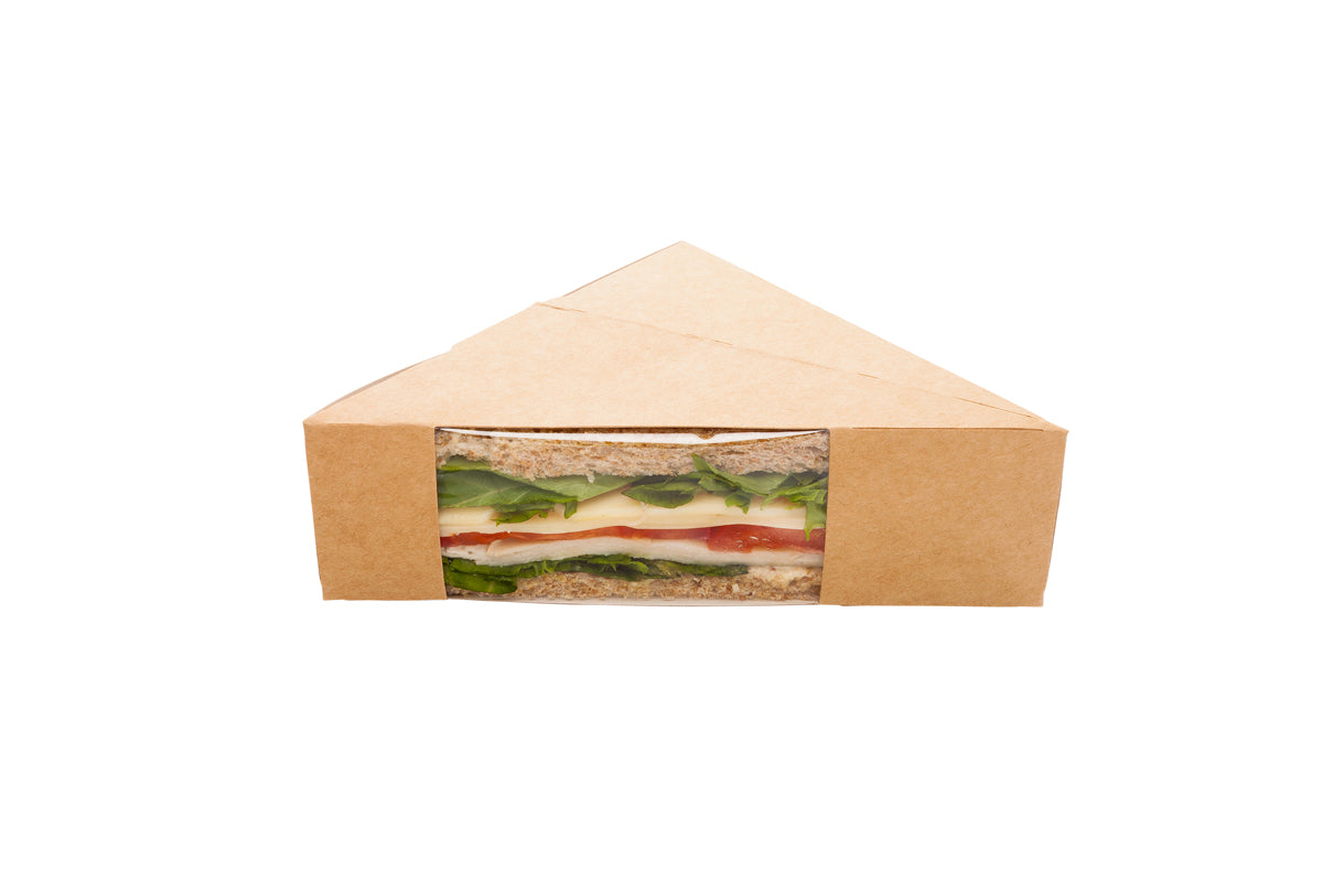 Wholesale Restaurantware Triangle Kraft Paper Small Sandwich Box 25 CT- Bulk
