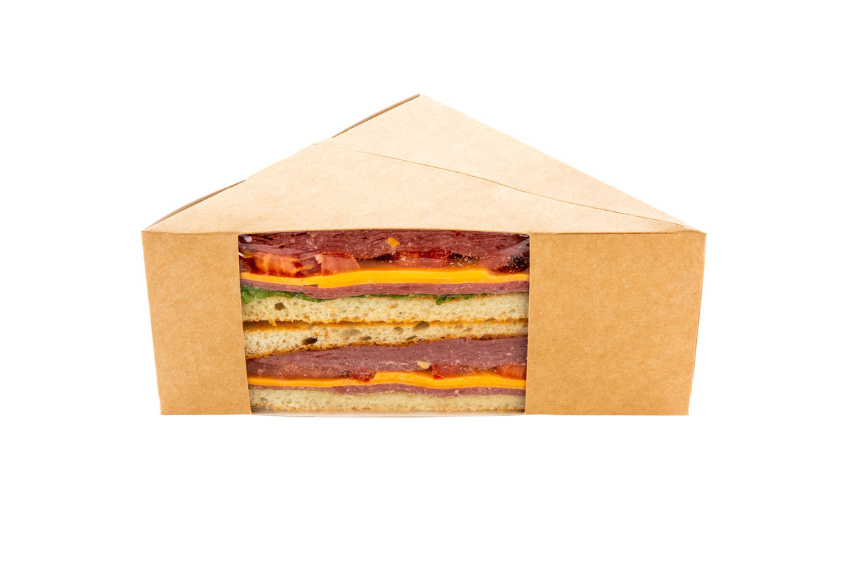 Wholesale Restaurantware Triangle Kraft Paper Medium Sandwich Box 25 CT- Bulk