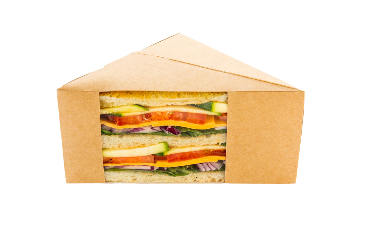 Restaurantware Triangle Kraft Paper Large Sandwich Box 25 CT