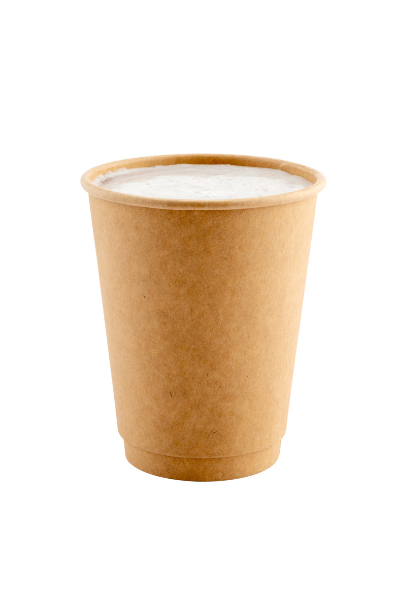 Restaurantware 12 oz Kraft Paper Coffee Cup - Double Wall 25 CT