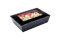 Wholesale Restaurantware 42 oz Black Paper Medium Take Out Container 50 CT-4ct Case Bulk