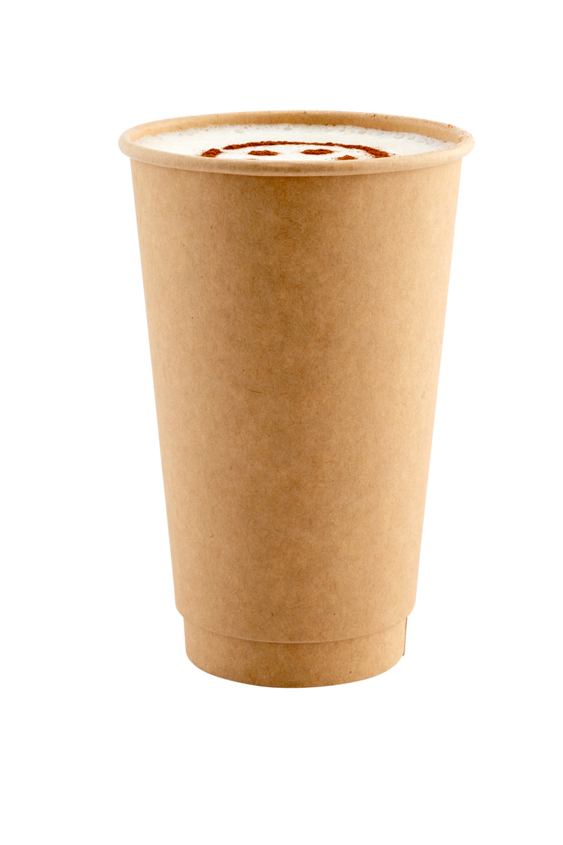 Restaurantware 16 oz Kraft Paper Coffee Cup - Double Wall 25 CT