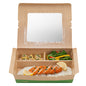 Restaurantware 78 oz Kraft & Green Paper Bento Box - 3-Compartment