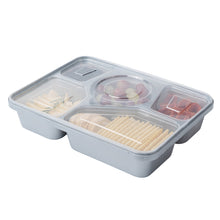Wholesale Restaurantware 63 oz Silver Plastic Tamper-Evident 5-Compartment Container 25 CT- Bulk