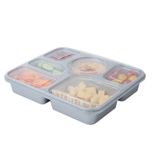 Wholesale Restaurantware 51 oz Silver Plastic Tamper-Evident 6-Compartment Container 25 CT- Bulk