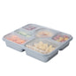 Wholesale Restaurantware 51 oz Silver Plastic Tamper-Evident 6-Compartment Container 25 CT-4ct Case Bulk